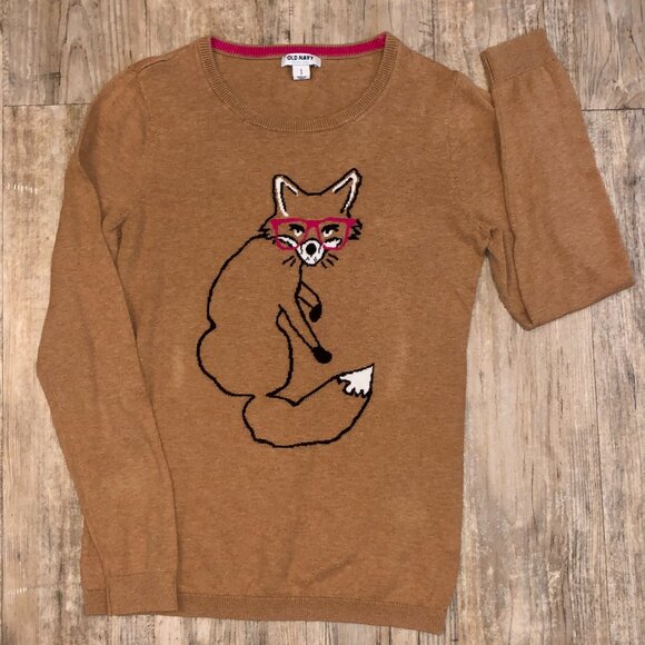 Vintage Old Navy Brown Pullover Crewneck Sweater - Picture 1 of 3